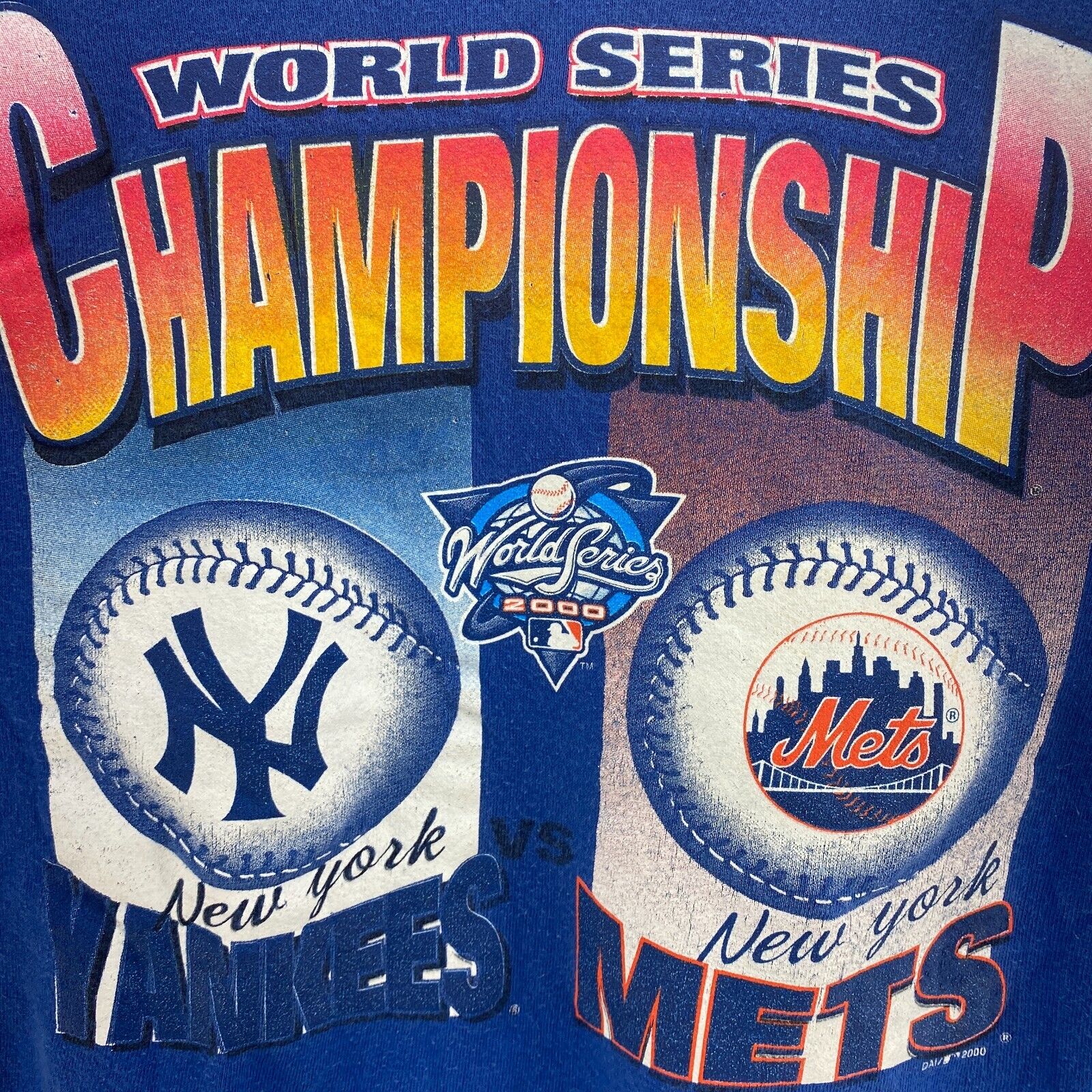 New York Yankees Vs Meets 2000 Blue Sweatshirt Size S Crewneck MLB