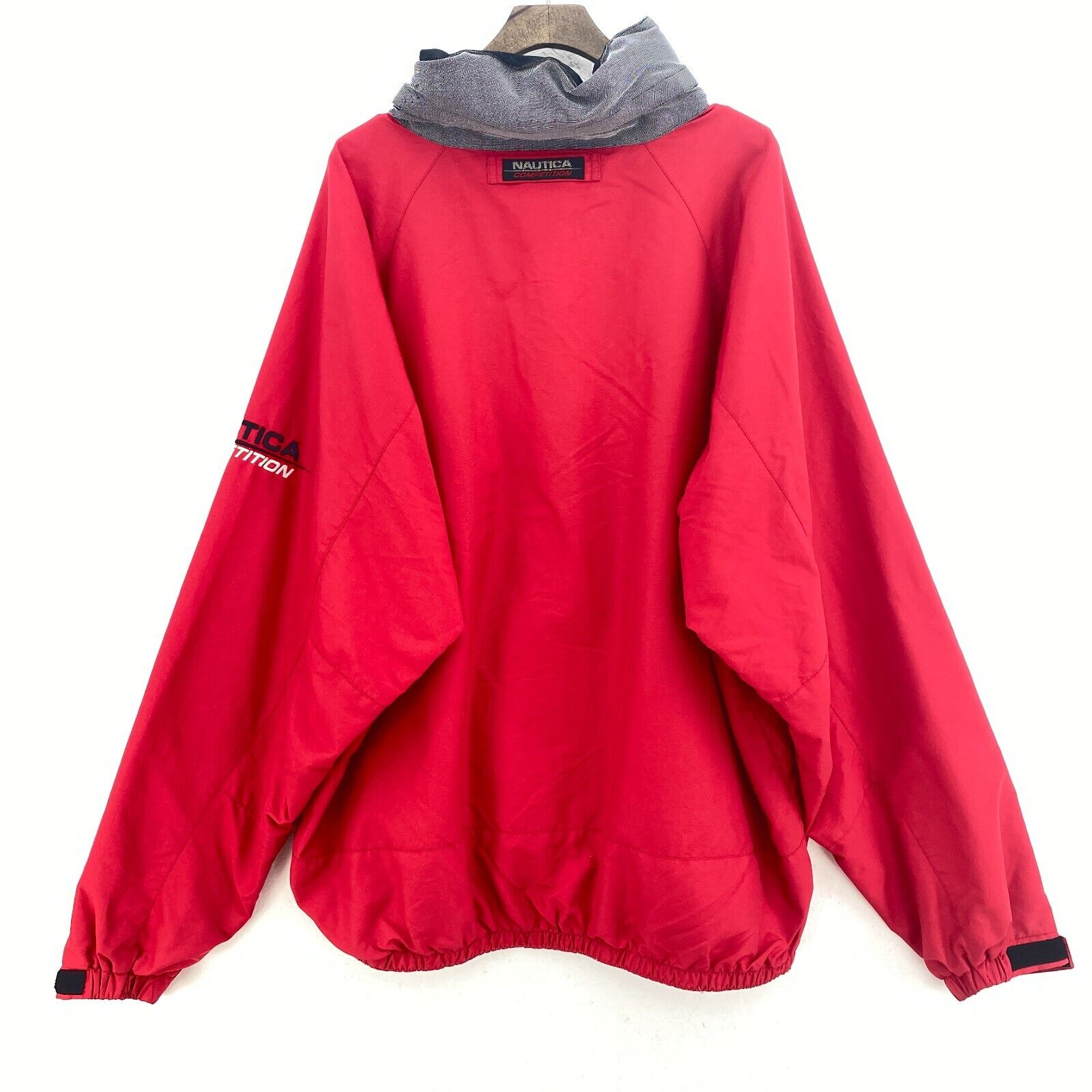 Nautica Competition Red Vintage Reversible Hooded Jacket Full Zip Up Size XXL