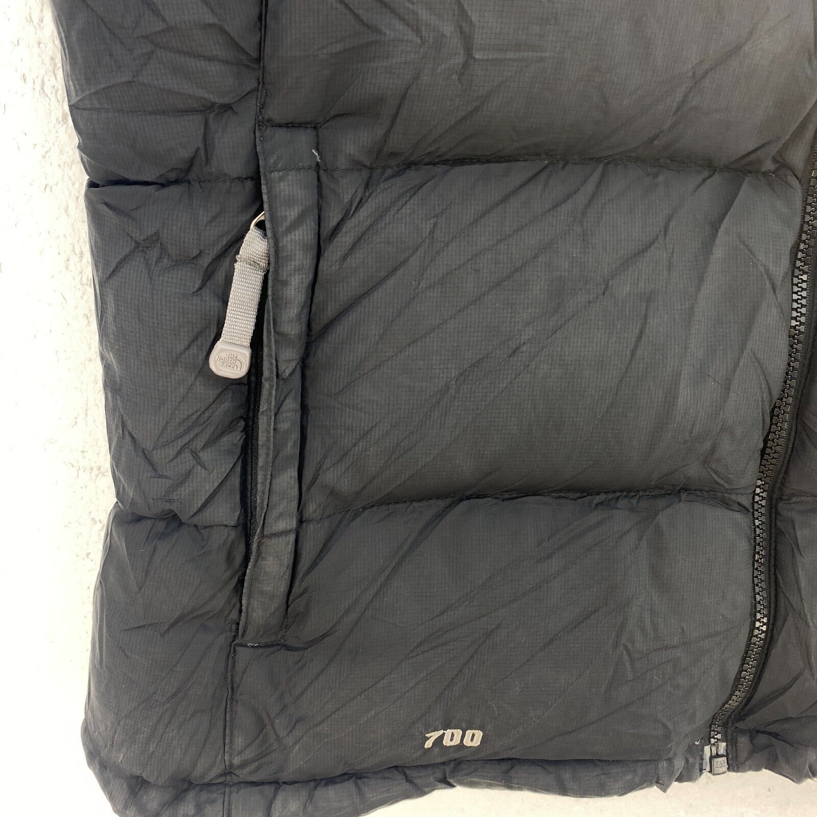 The North Face 700 Logo Black Full Zip Vest Jacket Size XL Women's