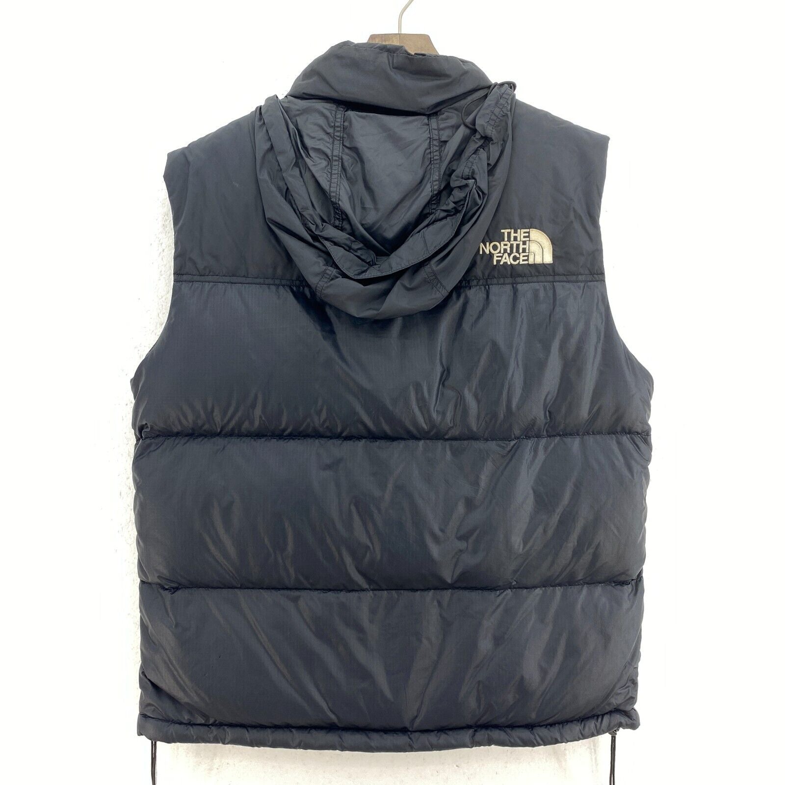 The North Face Full Zip Black Hooded Embroidered Logo Vest Jacket Pockets Size M