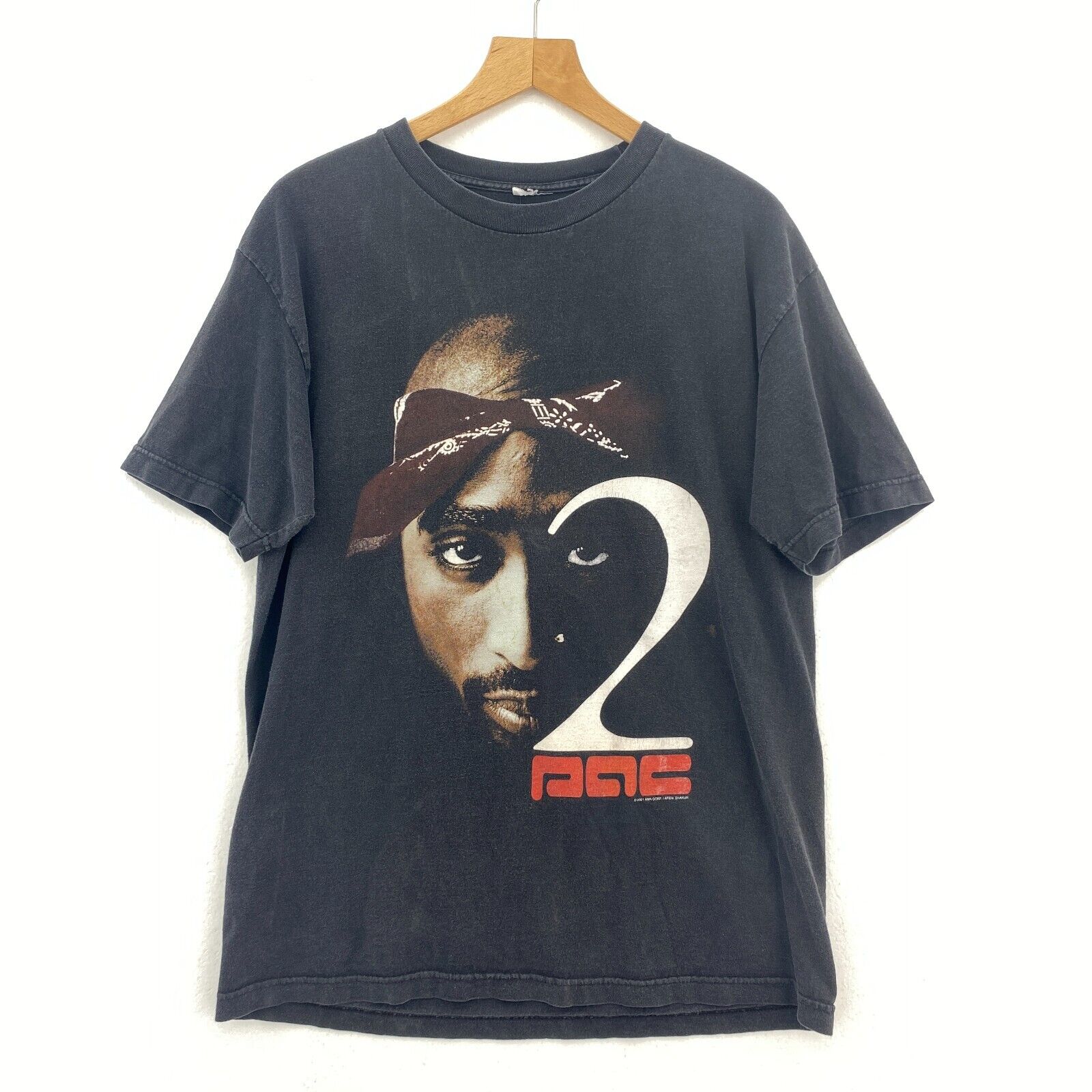 2Pac 2001 Black T-shirt Size M Hip Hop Rap