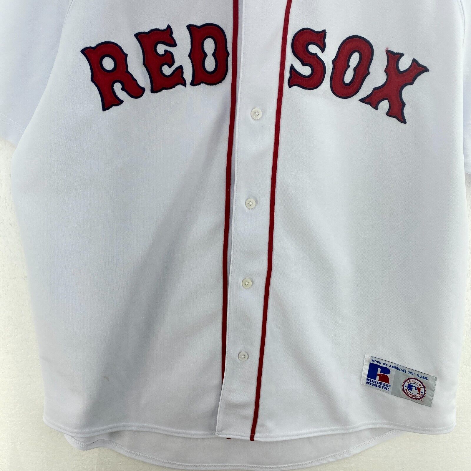 Russell Athletic Red Sox MLB Baseball White Jersey Size XL