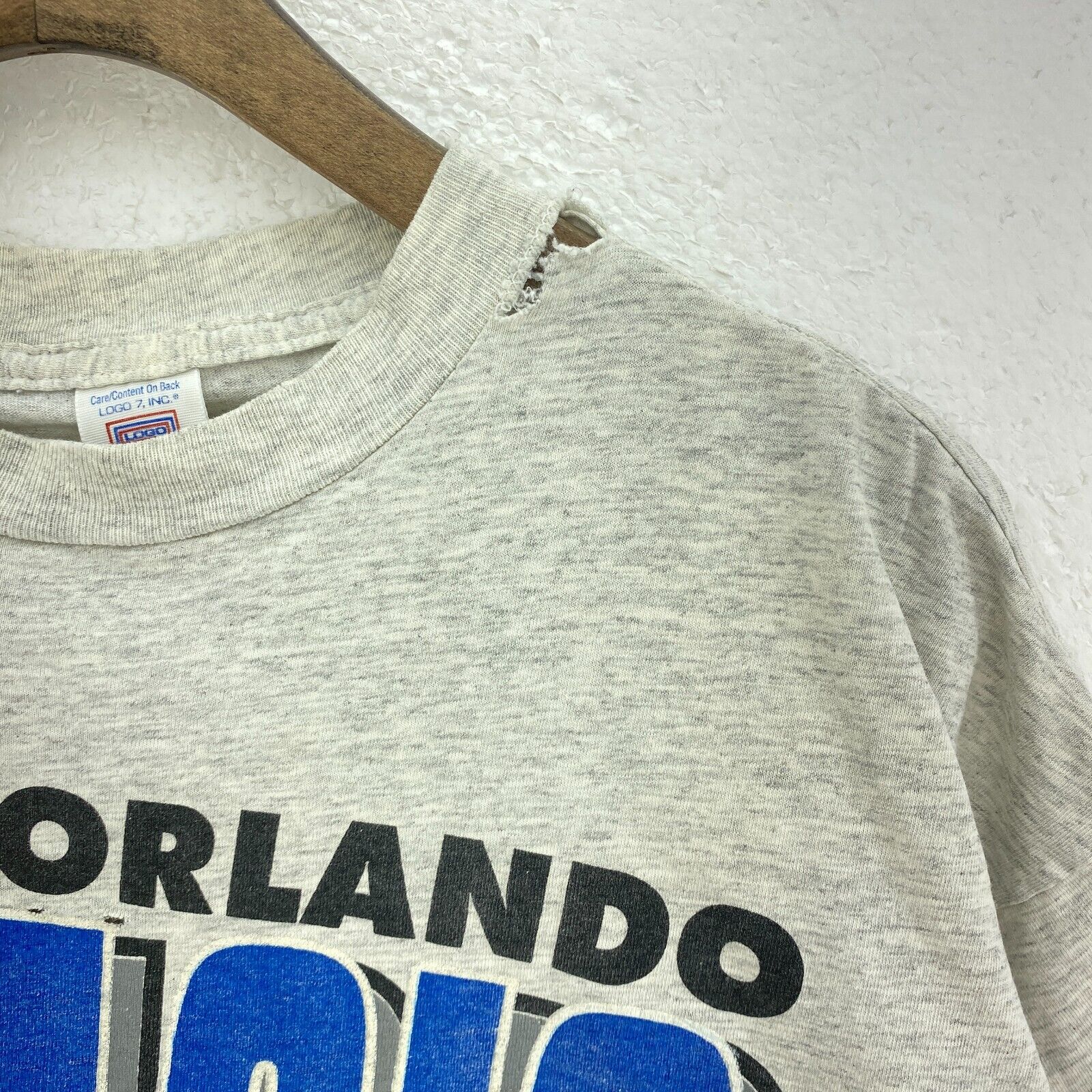 Logo 7 Orlando Magic NBA Basketball Gray T-shirt Size XL