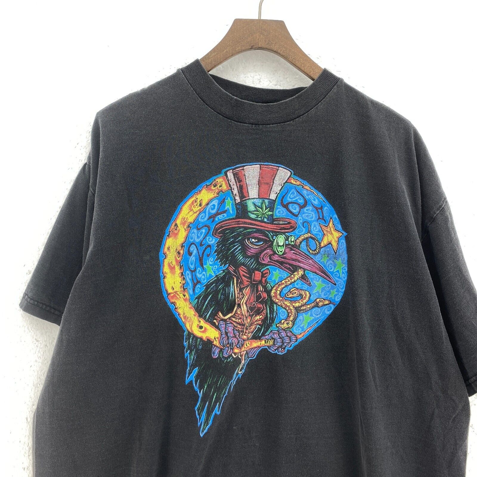 1996 The Black Crowes Three Snake And One Charm Tour Black T-shirt Size XL