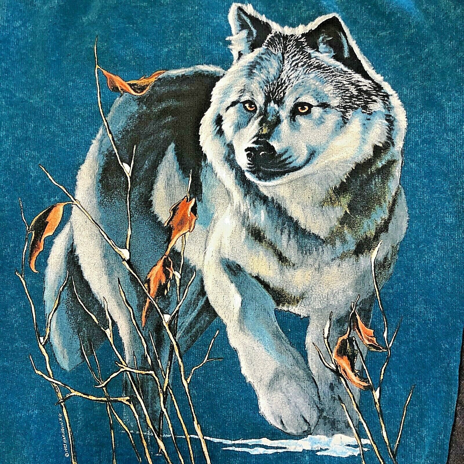 Harlequin Cotton Varsity Jacket Blue Size XL Wolf Dogs Fleece Lined