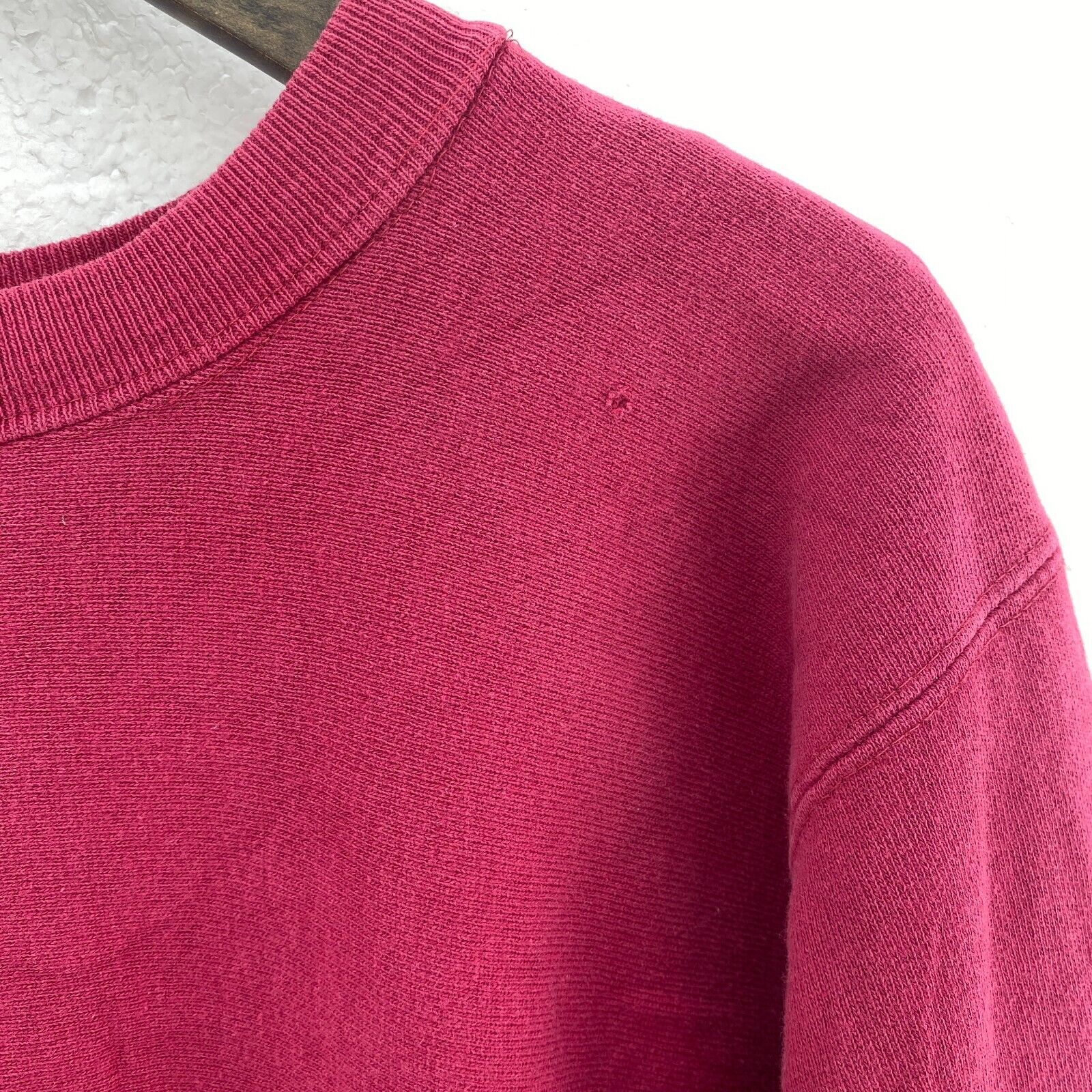 Champion Reverse Weave Embroidered Logo Red Sweatshirt Size L Crewneck