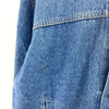 Levi Strauss Medium Wash Corduroy Collar Long Button Up Denim Jacket Size L