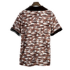Vintage All Over Print Collared Brown T-shirt Size S
