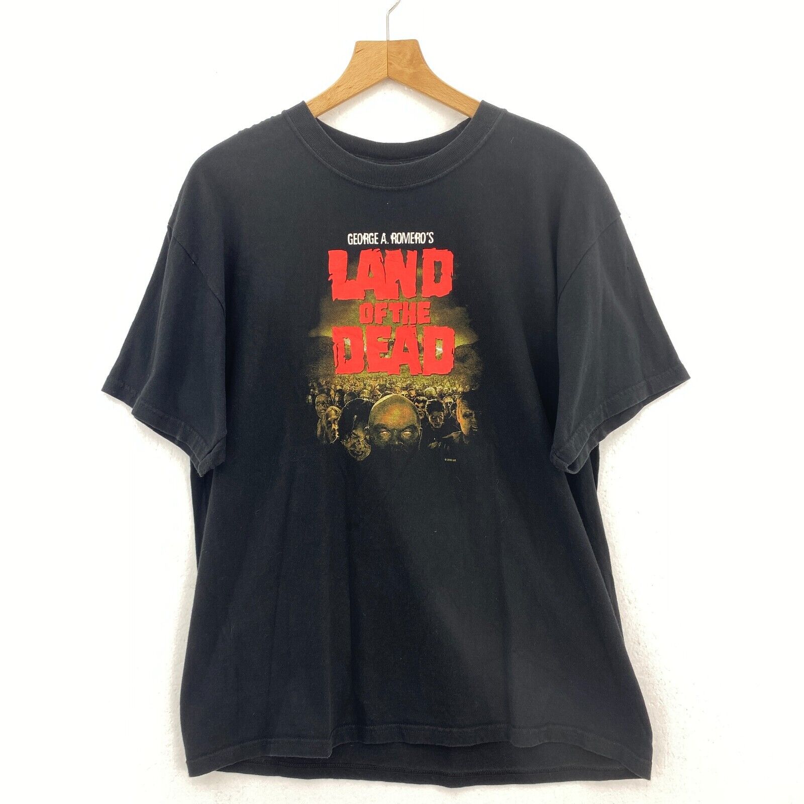 George A Romero's Land Of The Dead Stay Scared 2005 Black T-shirt Size L Zombie