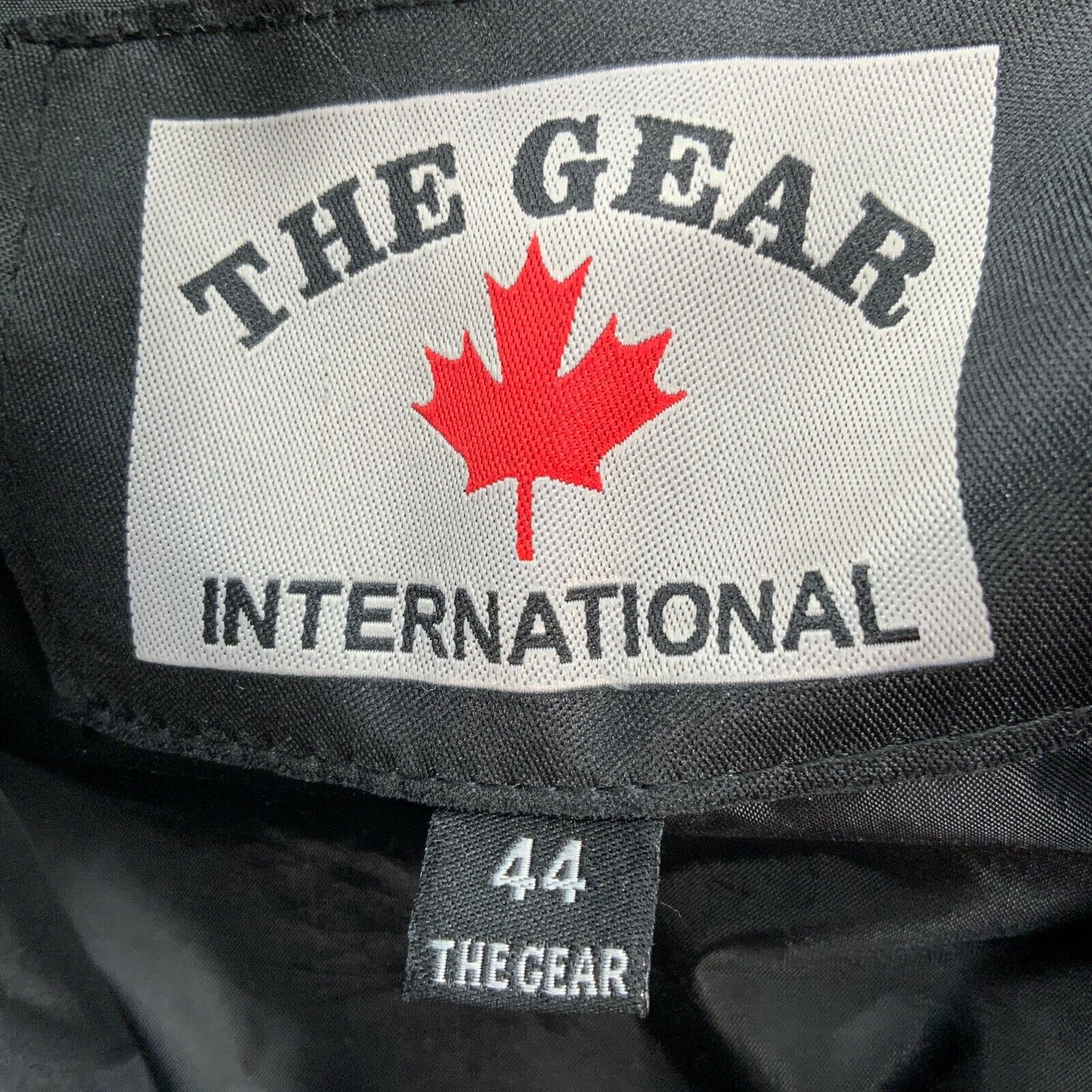 The Gear International Black Biker Jacket Size 44 Armoured Elbow Shoulder