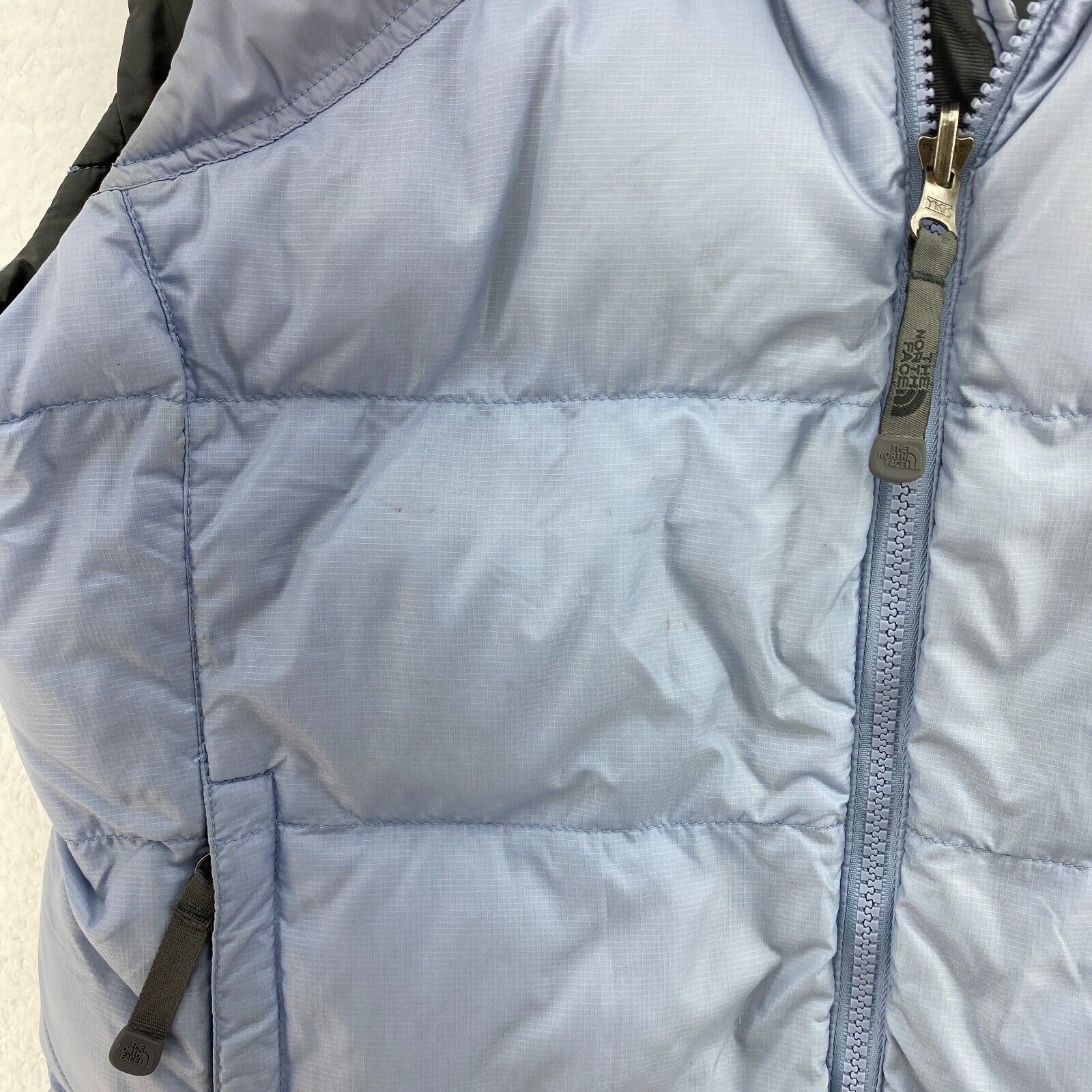 The North Face Women's Full Zip Nuptse Down 700 Series Vest Jacket Blue Size S