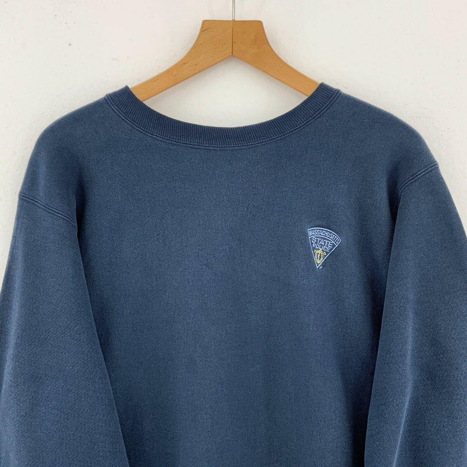 Massachusetts State Police Champion Reverse Weave Blue Sweatshirt Size L