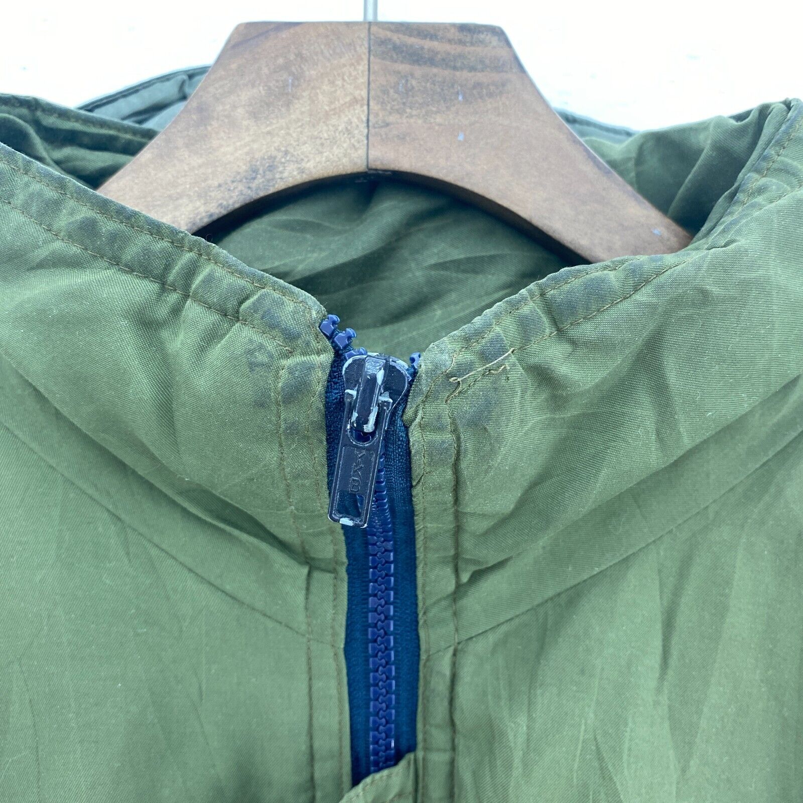 Nike Swoosh Check Embroidered Green Full Zip Hooded Insulated Jacket Size L