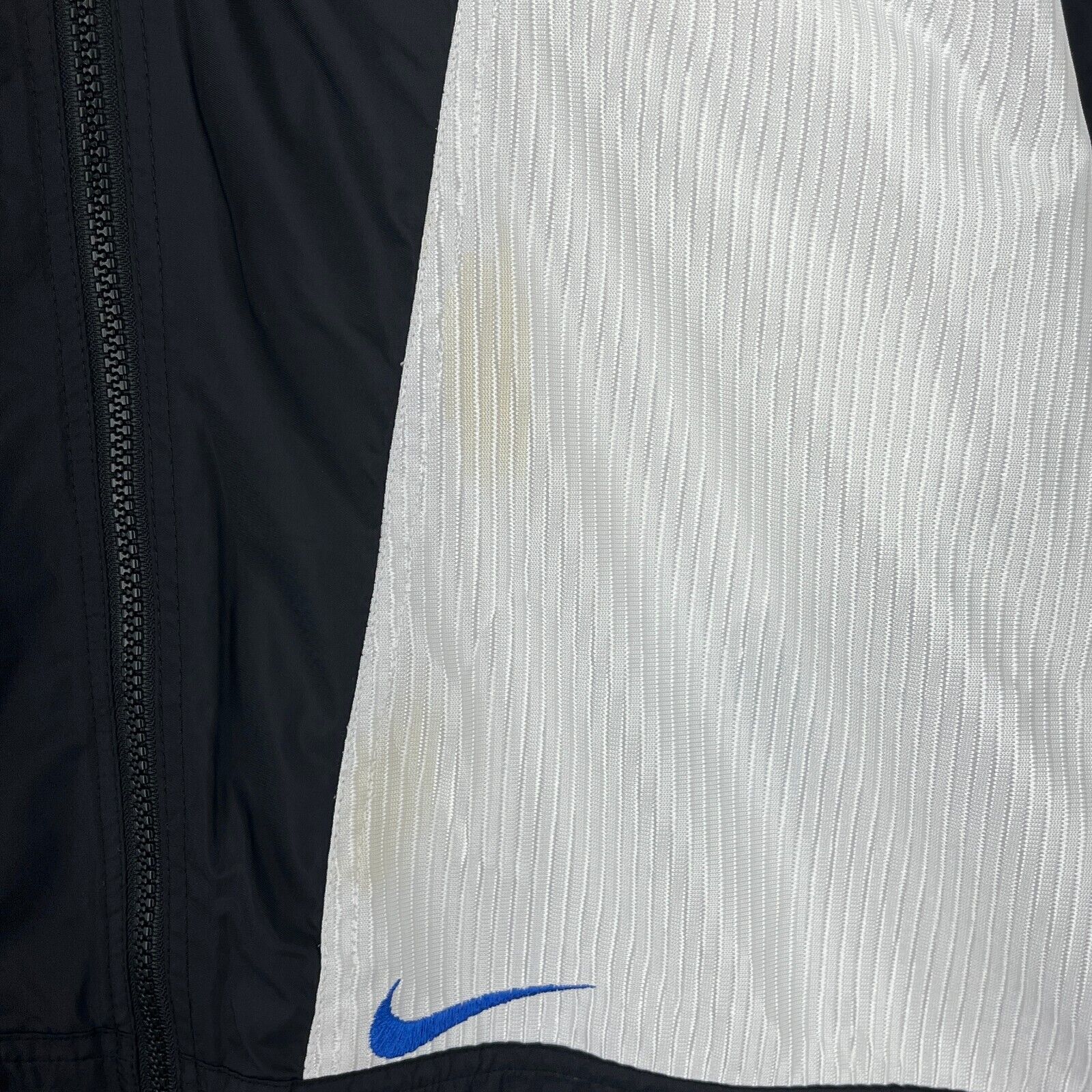 Vintage Nike Swoosh Full Zip Black White Light Jacket Size M