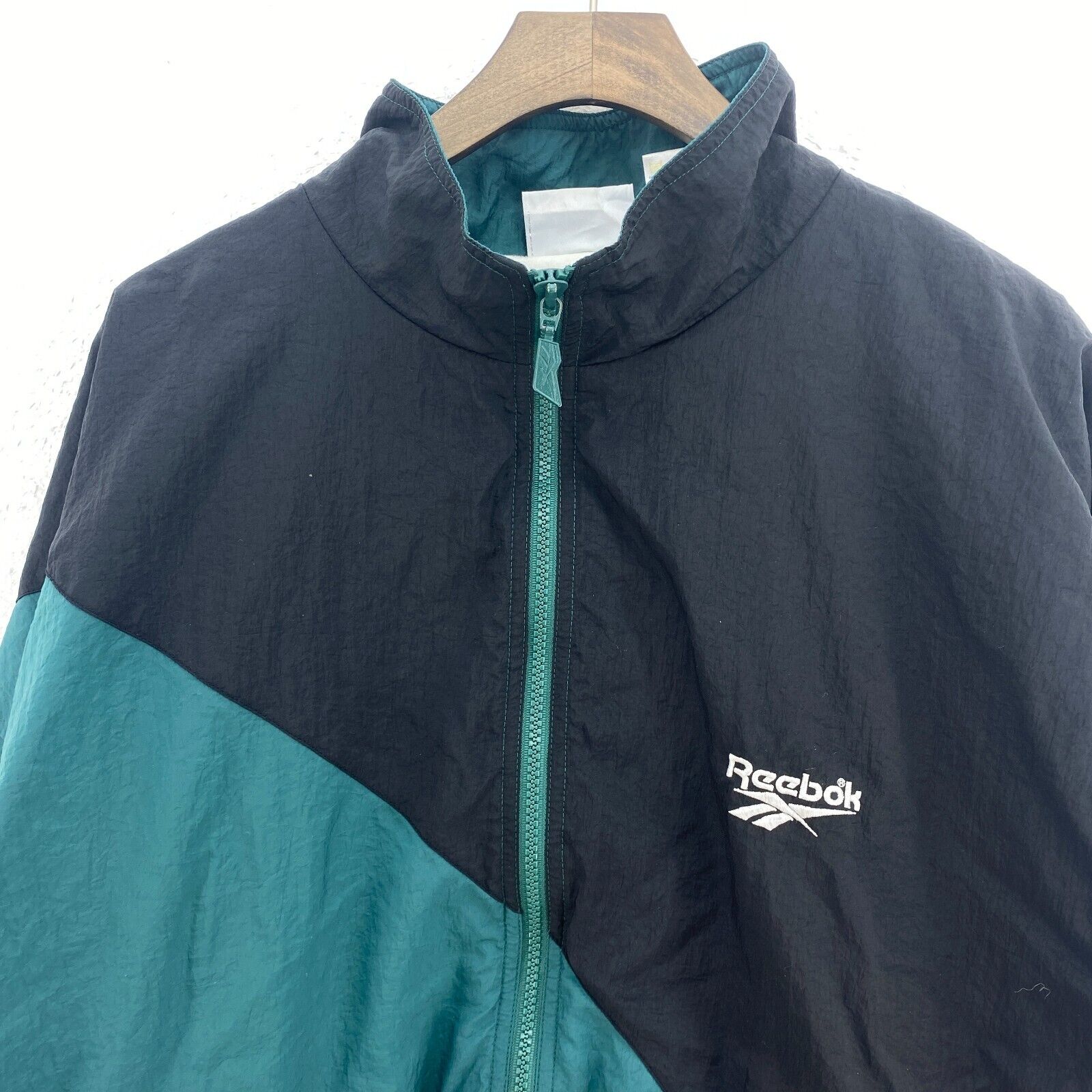 Vintage Reebok Full Zip Green Light Jacket Size L
