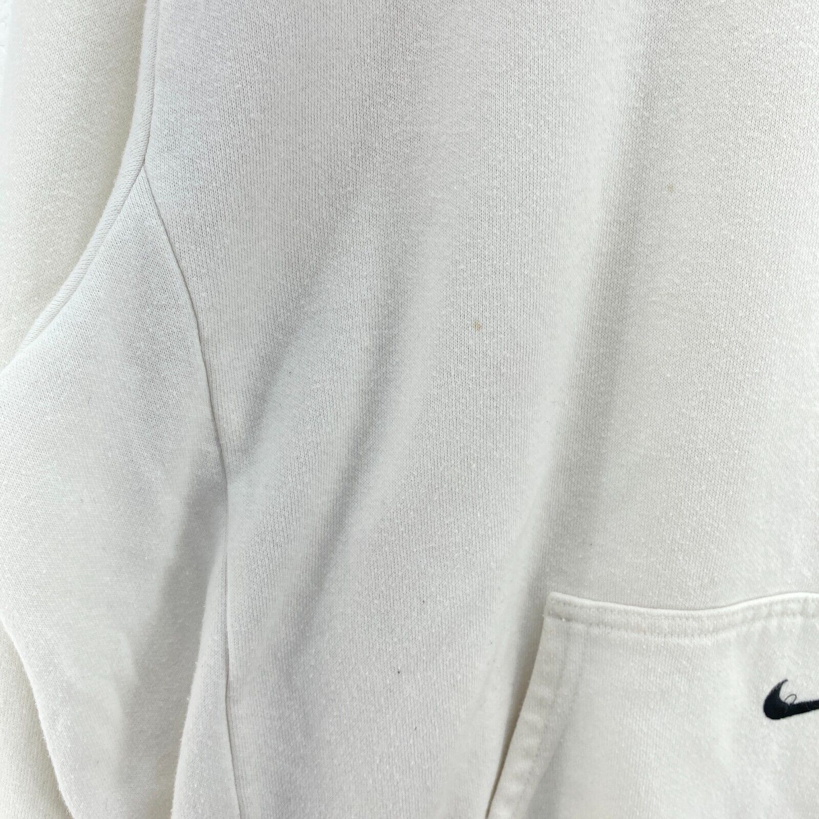 Nike Logo Embroidered White Hoodie Size L