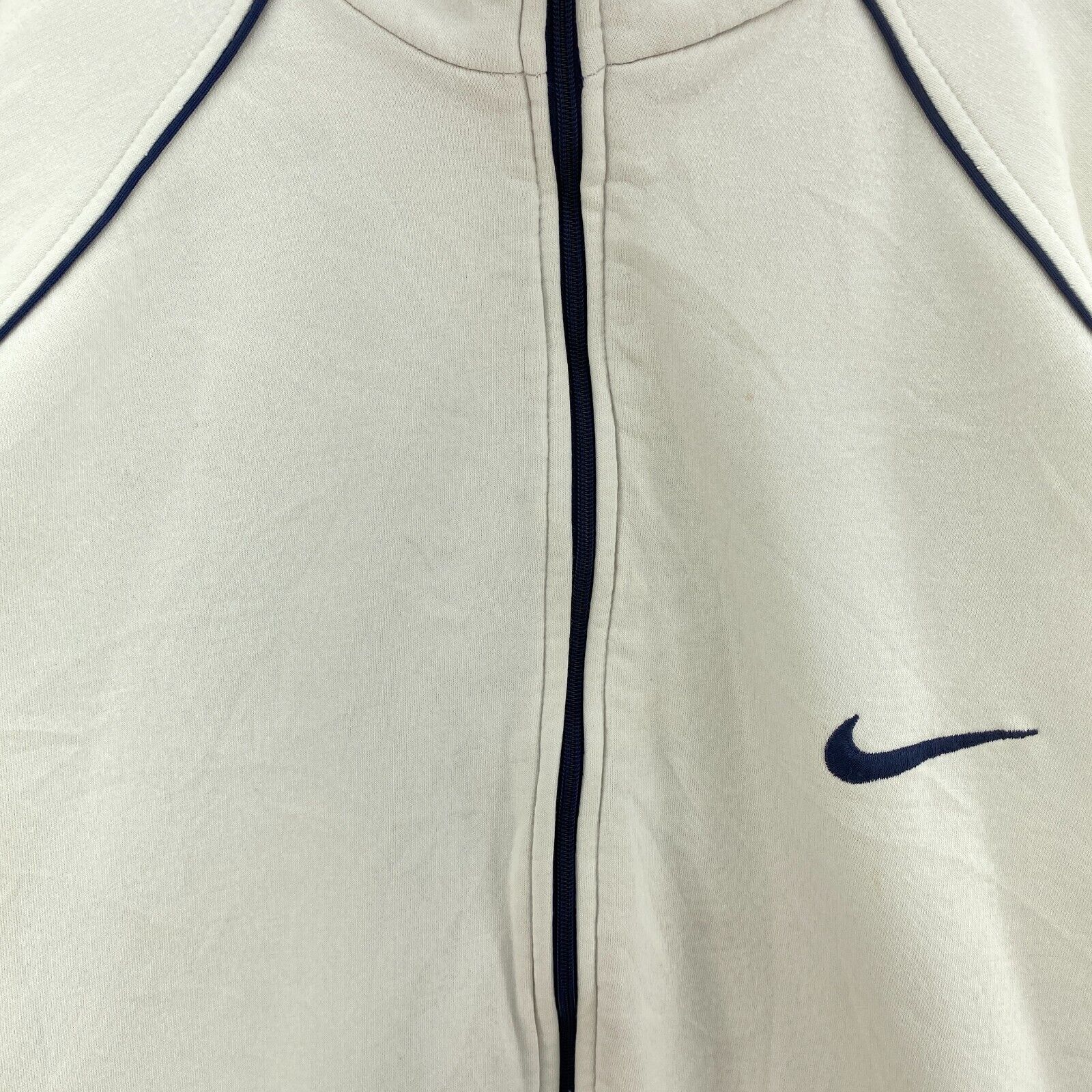 Nike Small Logo Embroidered White Jacket Size XL Full Zip Up