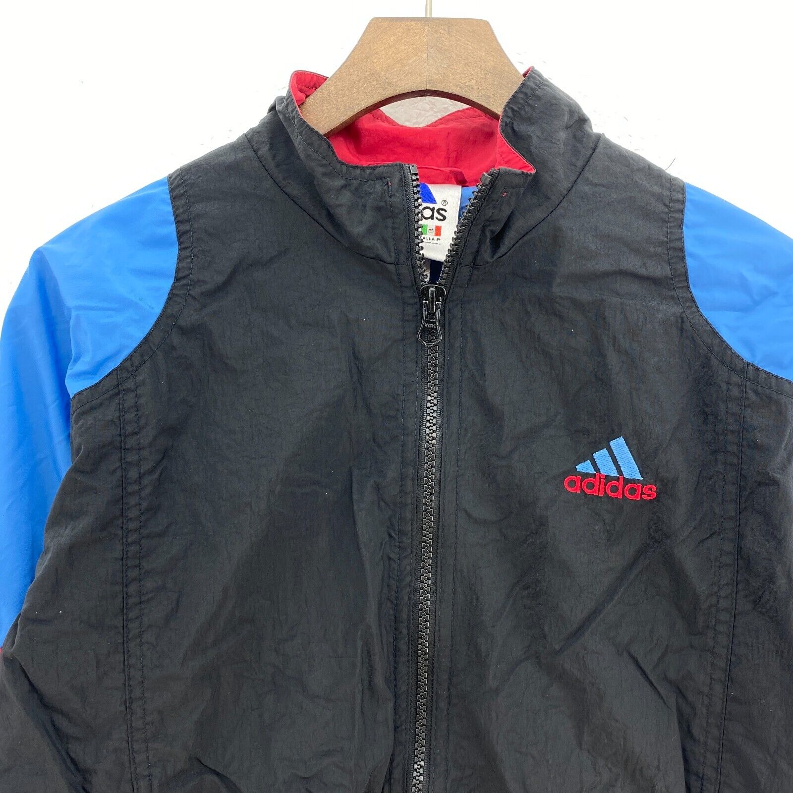 Adidas Logo Embroidered Lightweight Jacket Size S Black Full Zip Up