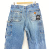 Carhartt Blue Medium Light Wash Denim Cargo Pants Workwear Size 36