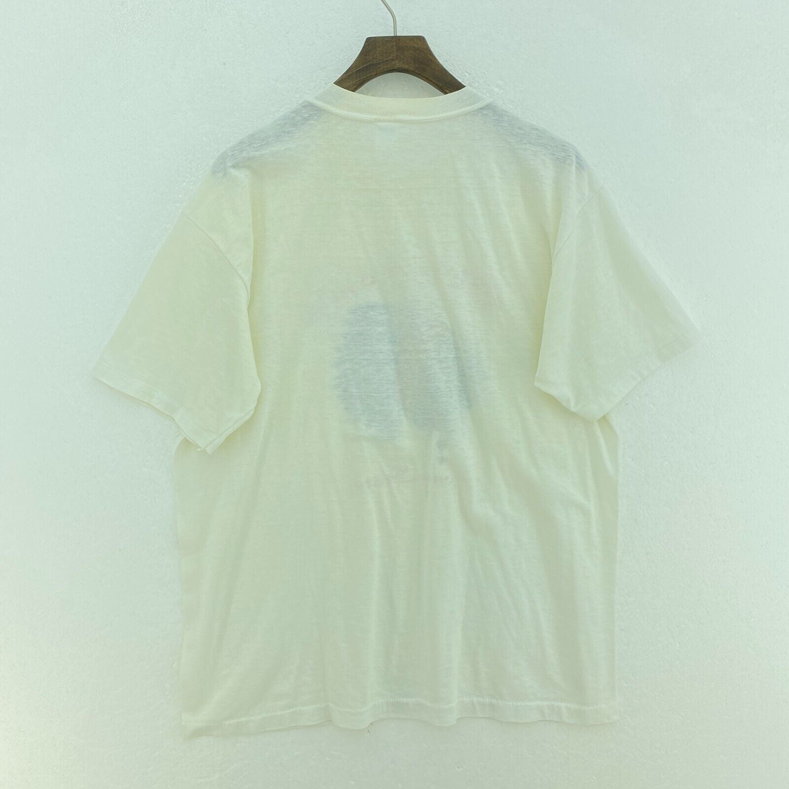 Oklahoma Sooner State Native American Print White T-shirt Size M Single Stitch