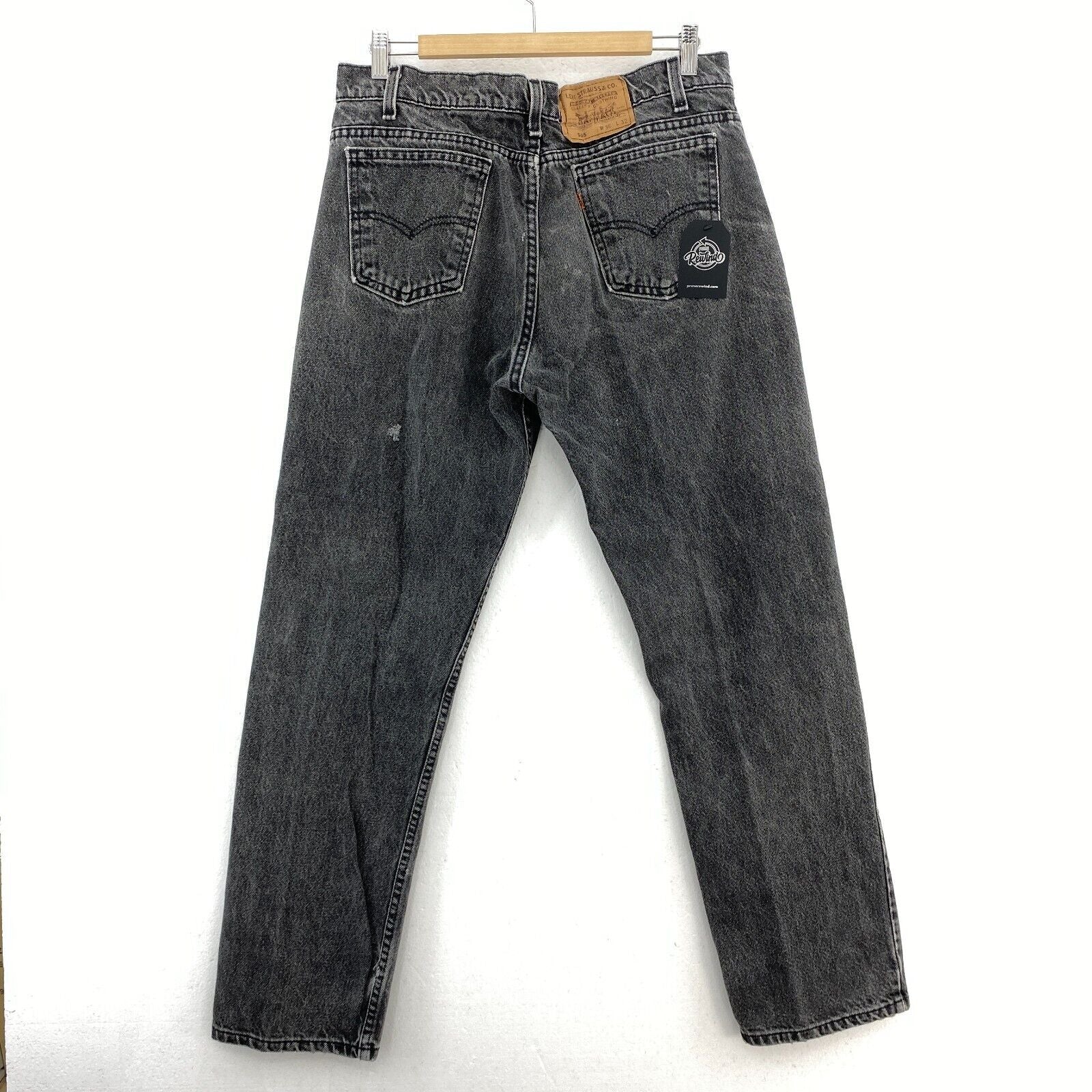 Levi's Orange Tab Light Wash Black Denim Straight Jeans Size 36