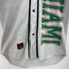 Vintage Miami Hurricanes NCAA Snap-Up Logo Gray T-shirt Size M