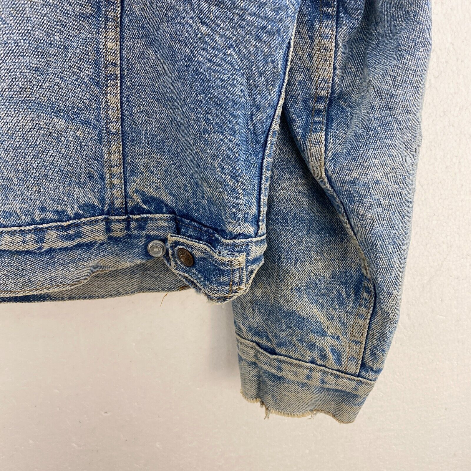 Levi Strauss Orange Tab Blue Wash Denim Sherpa Jacket Size M