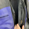 Joe Rocket Leather Jacket Purple Biker Motorcycles Size 44 Missing Lining