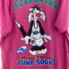Vintage Warner Bros Tweety Bird Slyvester 1996 Graphic Print Pink T-shirt Size M