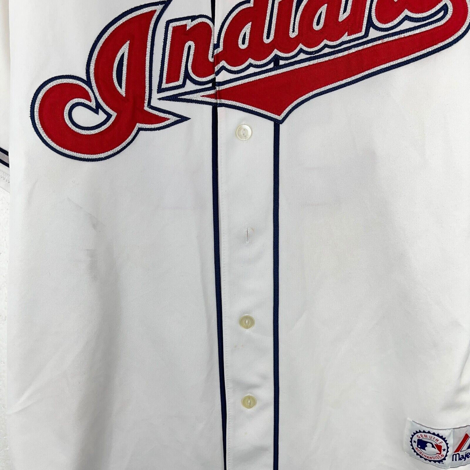 Vintage Cleveland Indians Trot Nixon #33 White Jersey Size L