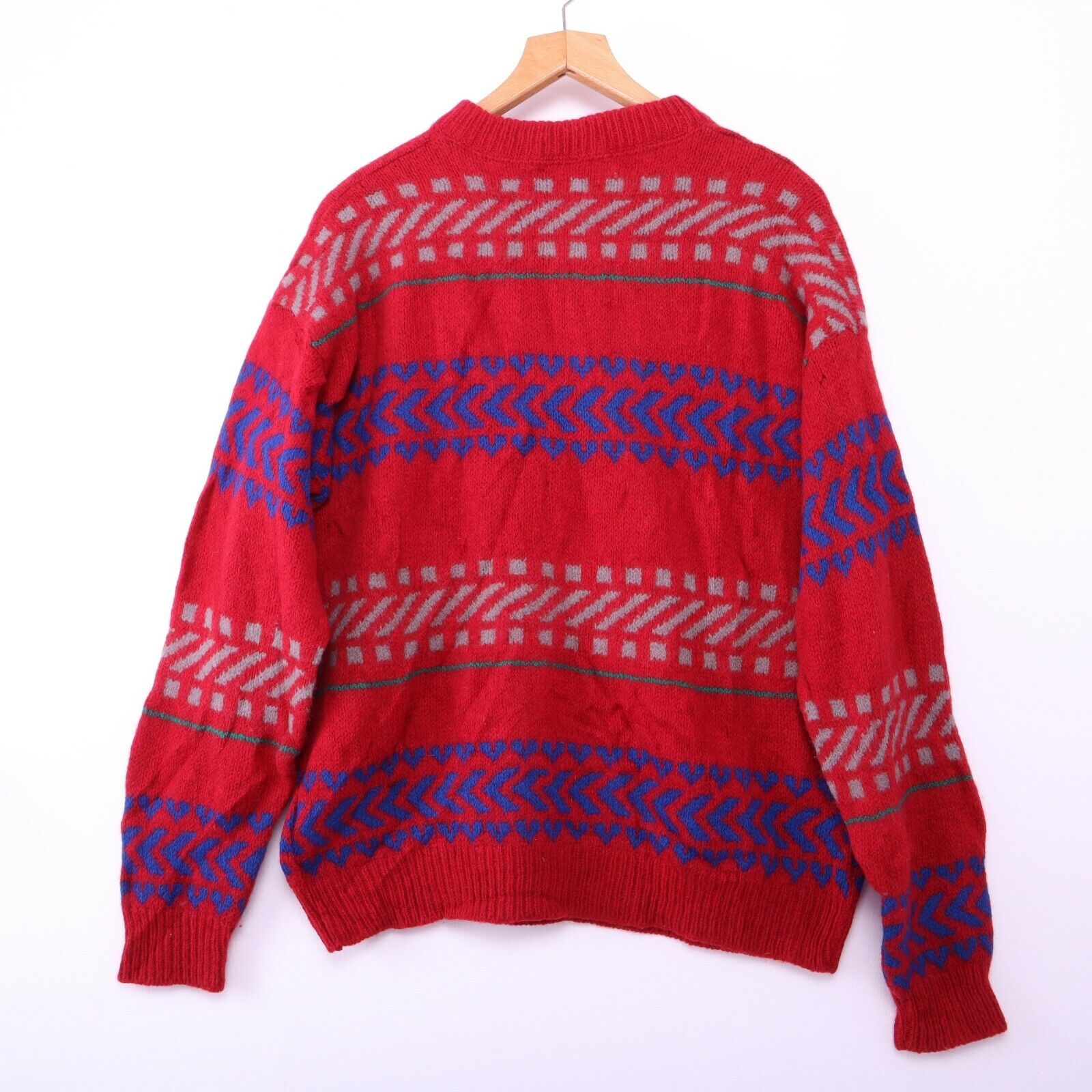 Pendleton Wool Knit Sweater Red Crewneck Size Large 90s