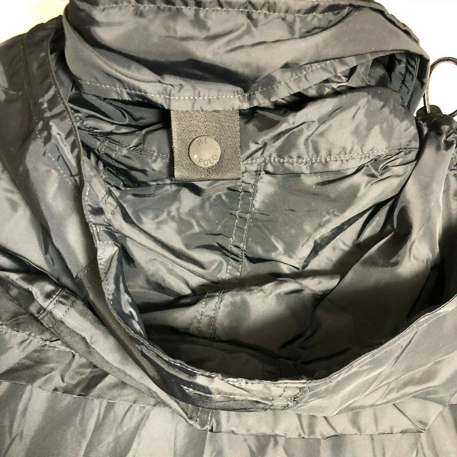 Polo Ralph Lauren Mid Length Black Shell Nylon Jacket Full Zip Size M