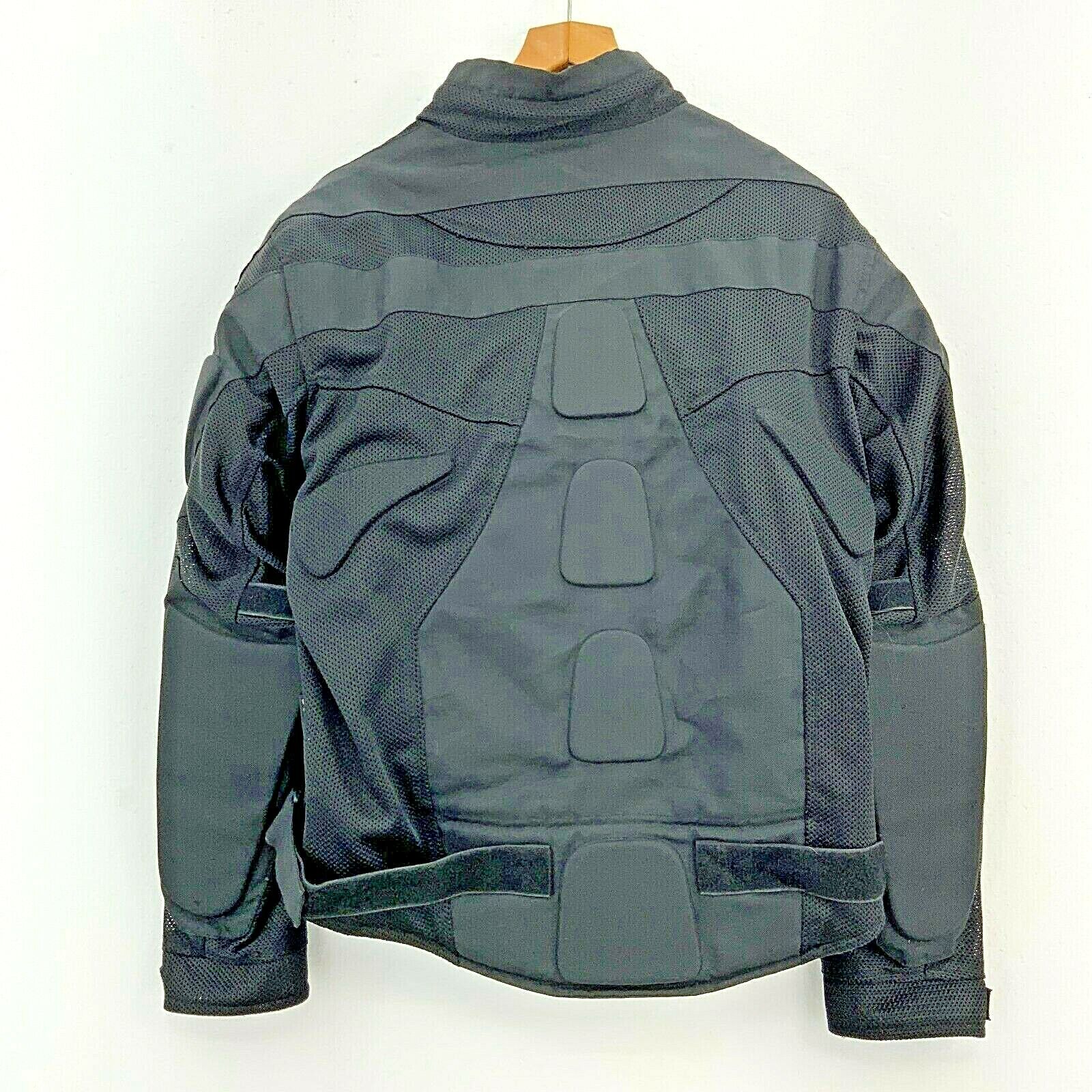 The Gear International Black Biker Jacket Size 44 Armoured Elbow Shoulder