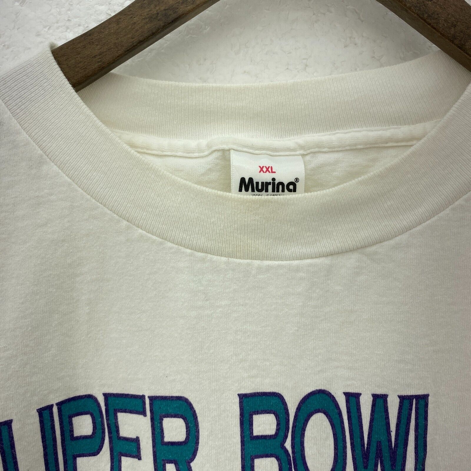 Super Bowl Pittsburgh Steelers Dallas Cowboys 1996 NFL White T-shirt Size XXL