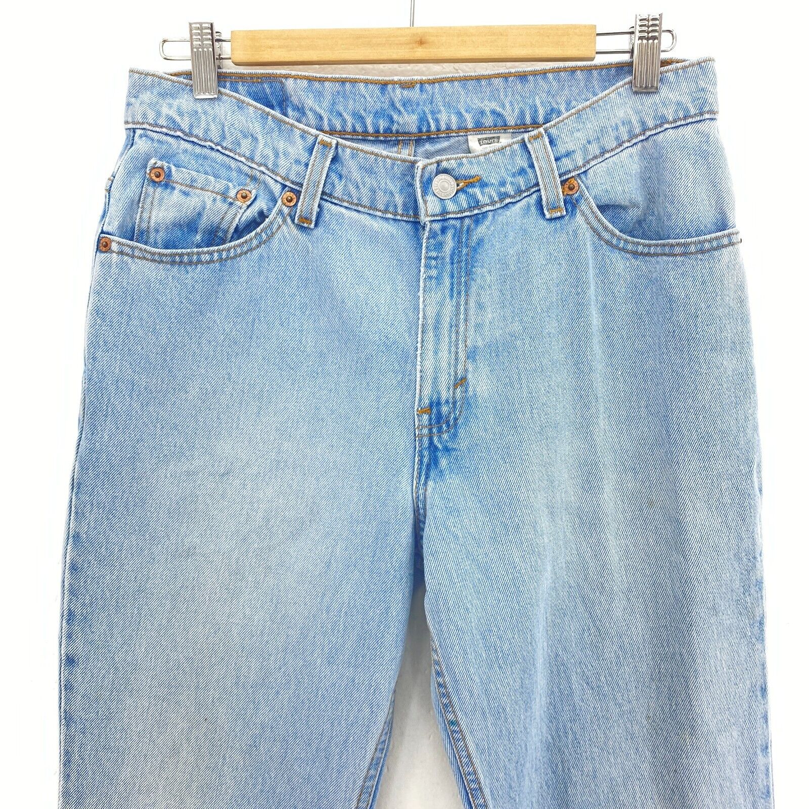 Women's Levis Strauss 517 Light Wash Boot Cut Low Rise Blue Jeans Size 11
