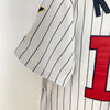 Pinstripe V Neck Button Up Minnesota Twins Jason Kubel 16 White Jersey Size L
