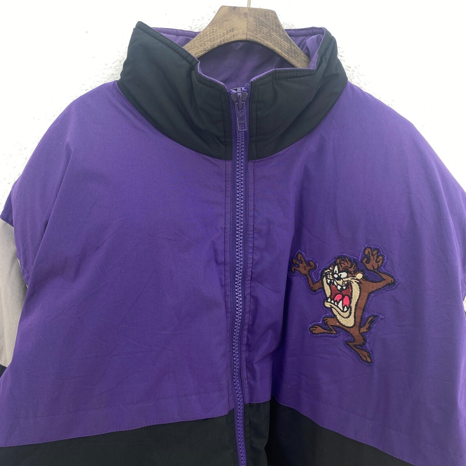 Looney Tunes The Tasmanian Devil Full Zip Purple Jacket Size XL