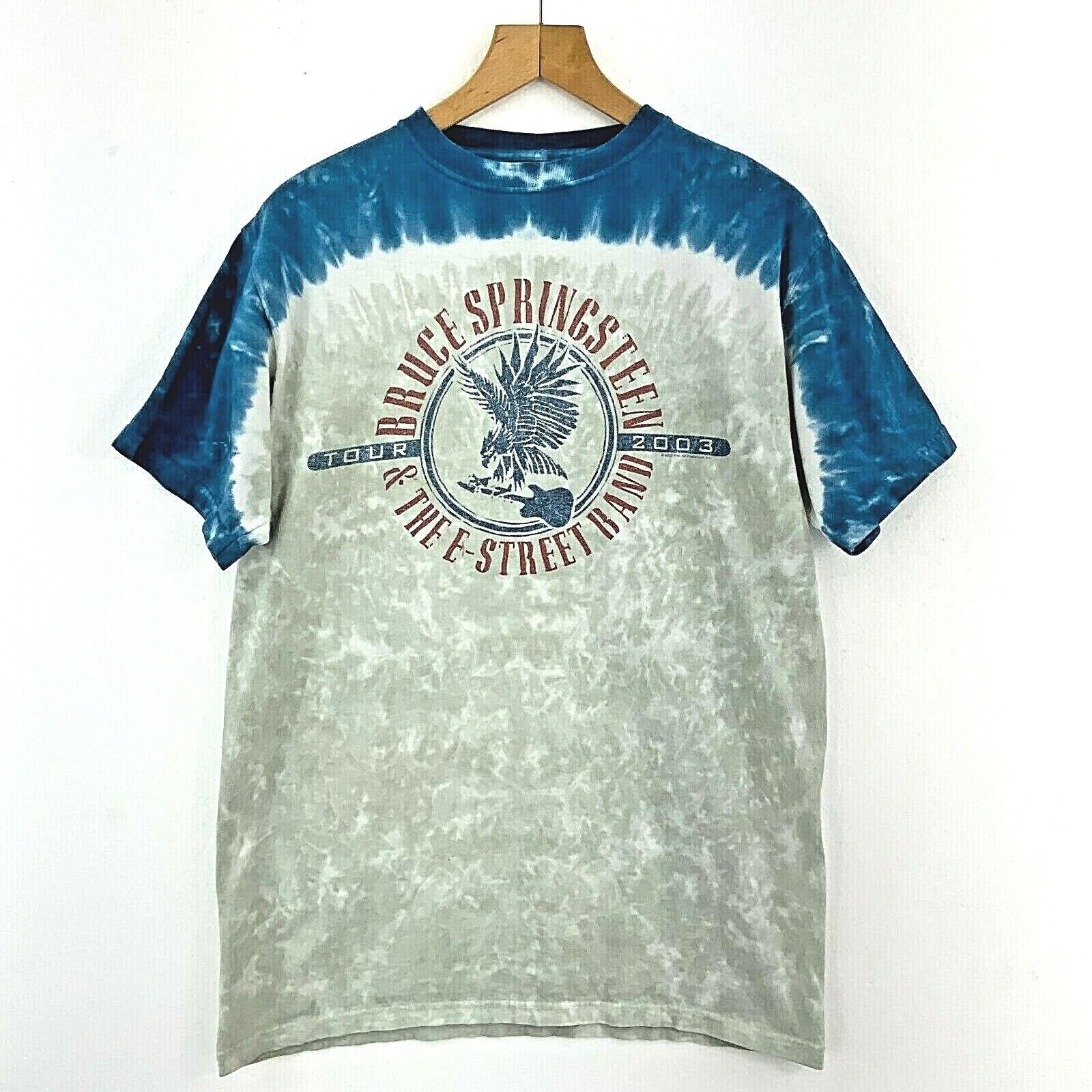 2003 Bruce Springsteen The E Street Band Tie Dye Blue T-shirt Size M