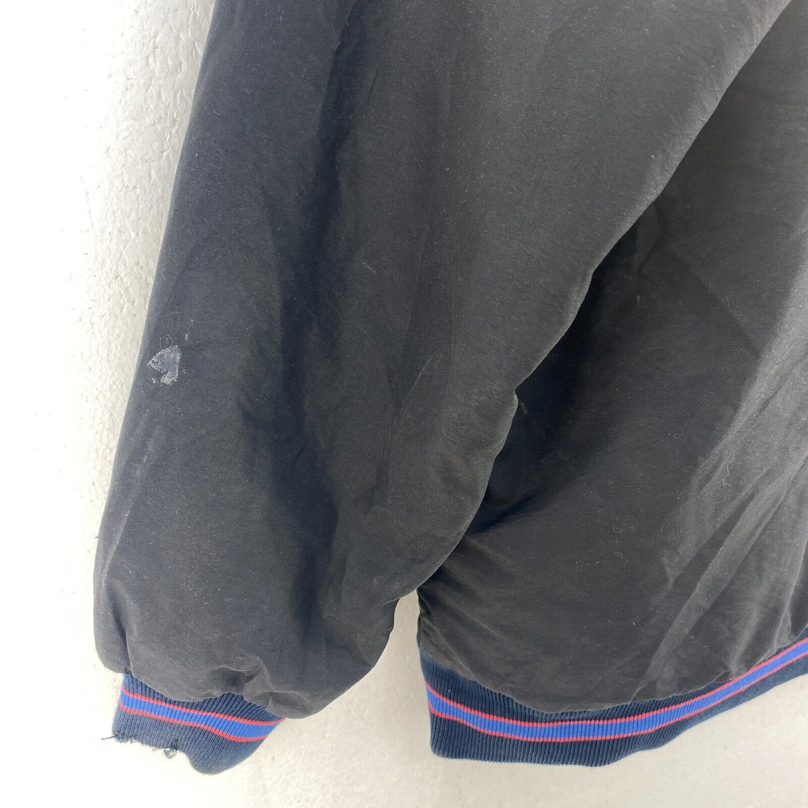 Chicago Cubs Logo Black Starter Full Zip Hooded Insulated Jacket Size L MLB