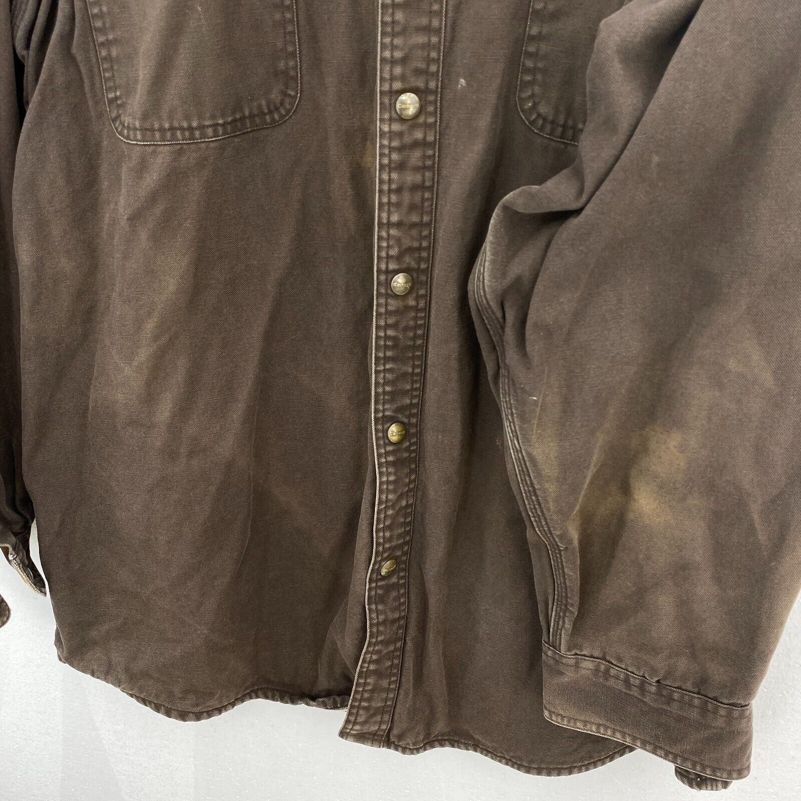 Carhartt Brown Workwear Buttoned Shirt Size XXL Front Pockets