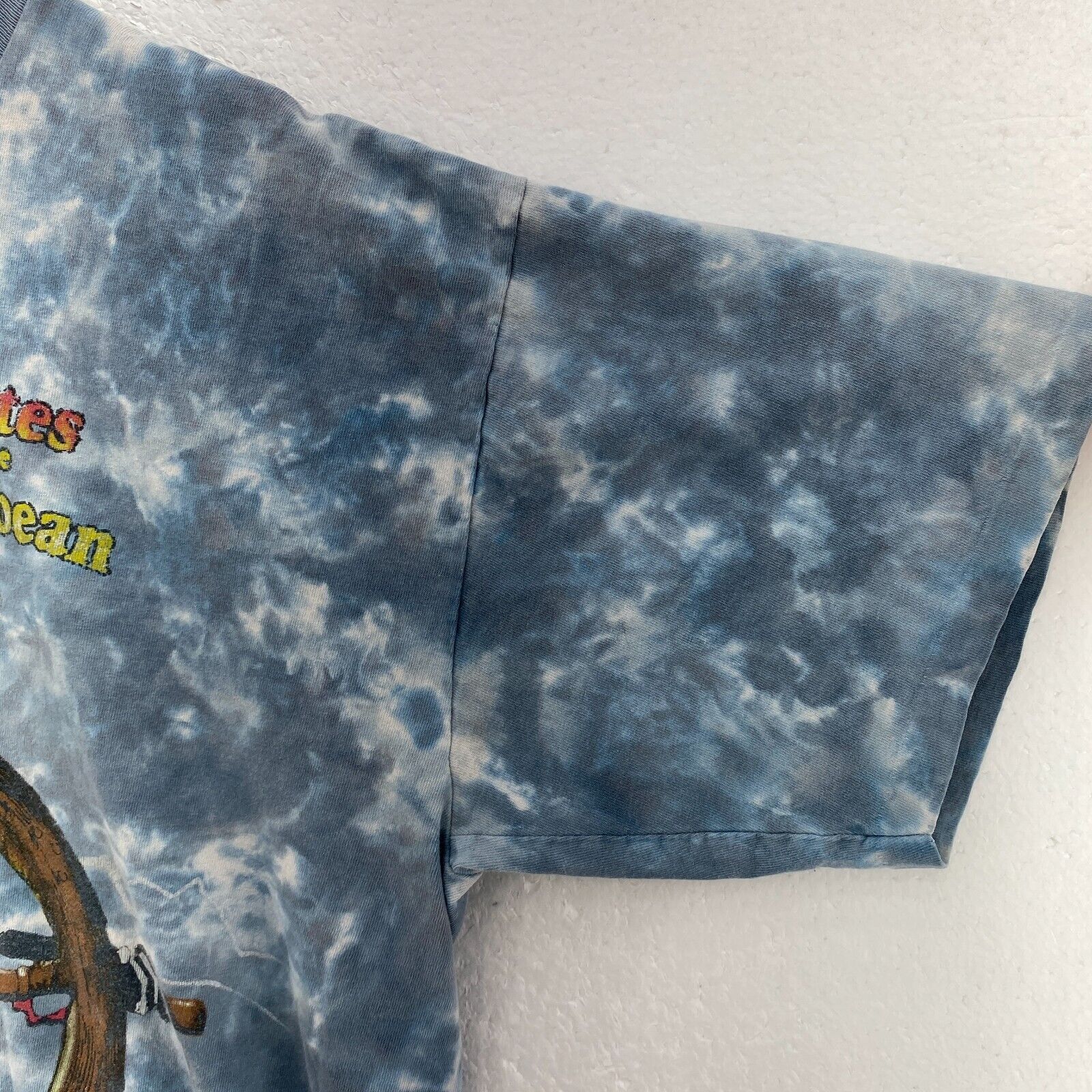 Pirates Of The Caribbean Disney All Over Print Tie Dye Blue T-shirt Size M