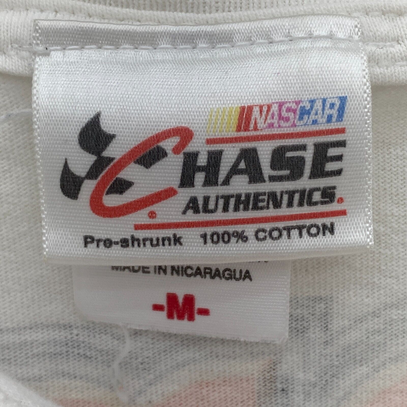 Chase Authentics NASCAR Live Free And Race White Vintage T-shirt Size M