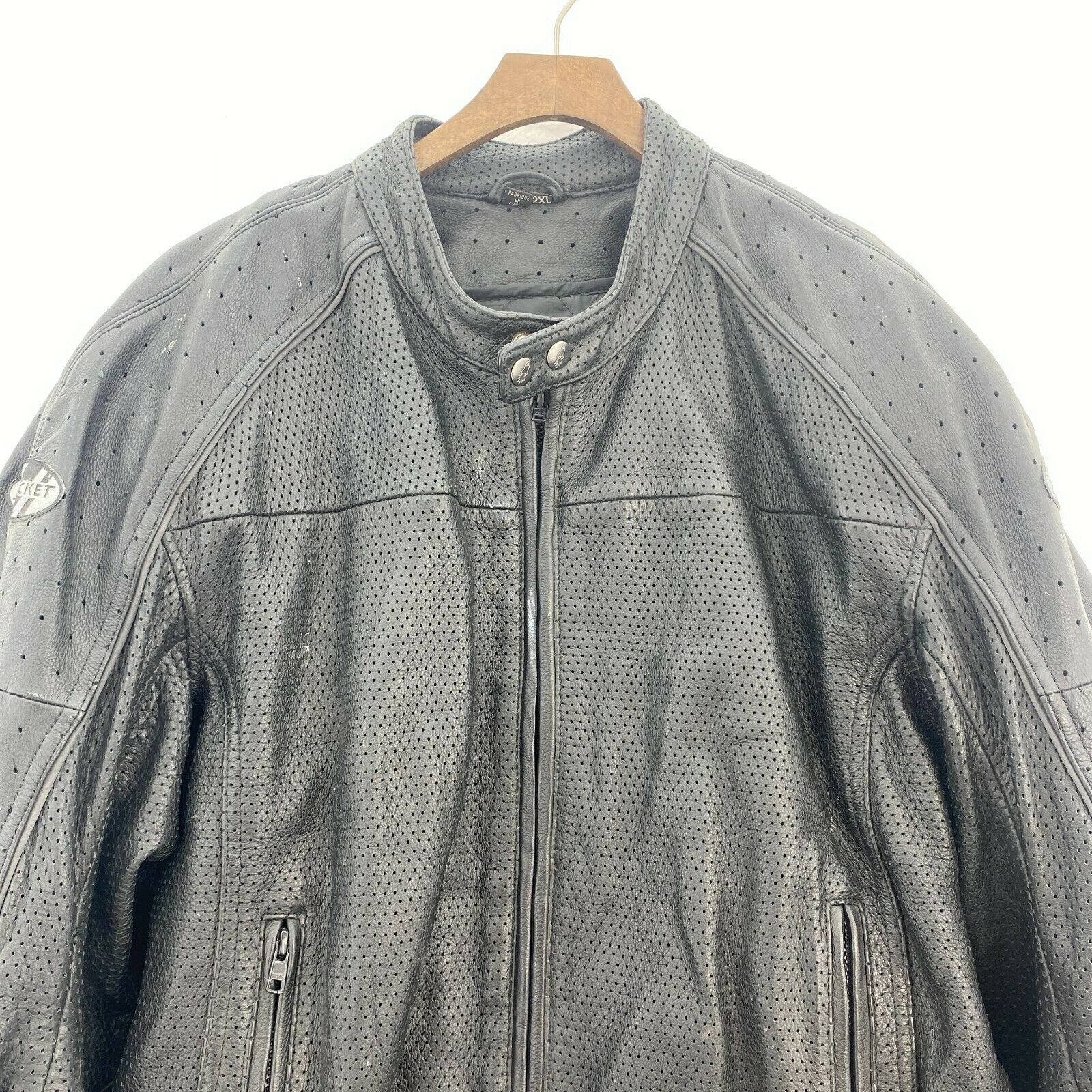 Joe Rocket Black Biker Leather Jacket Size XXL Armoured Elbow & Shoulder
