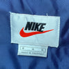 Nike Swoosh Embroidered Logo Satin Full Zip Navy Blue Bomber Jacket Size M