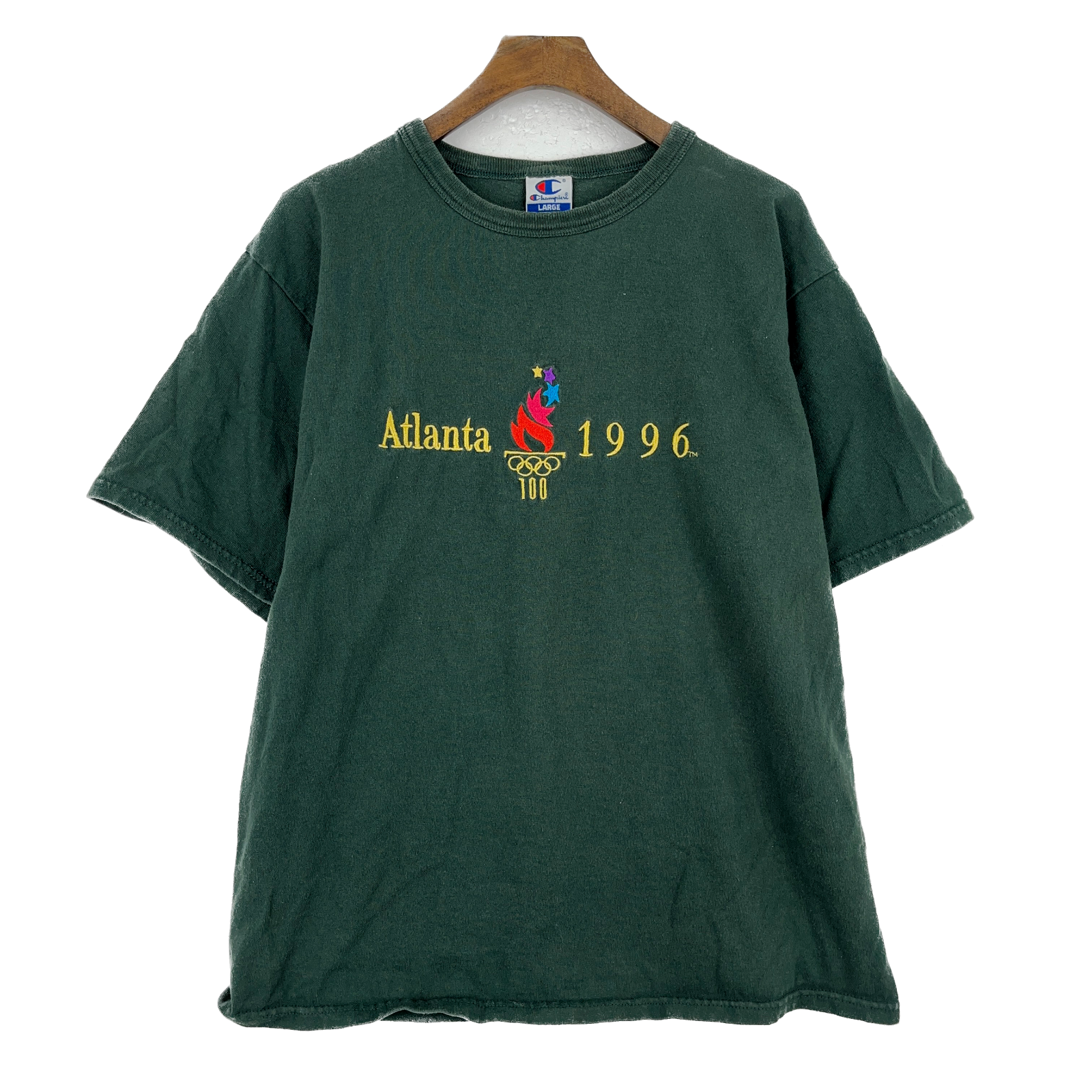 Vintage Champion Atlanta 1996 Olympics Green T-shirt Size L