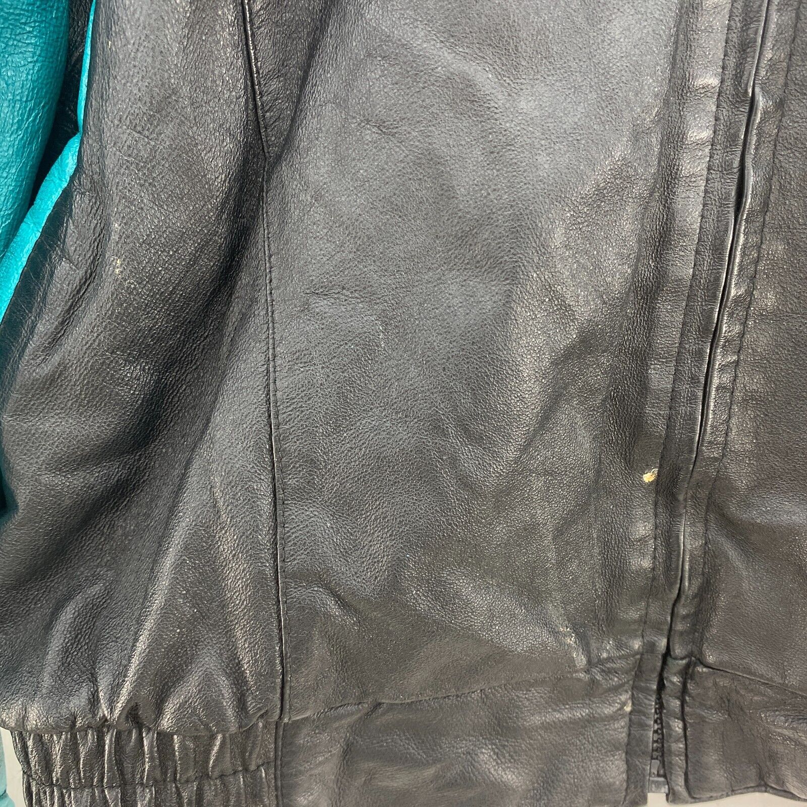 Pro Player Miami Dolphins Logo NFL Vintage Leather Full Zip Jacket Size XL