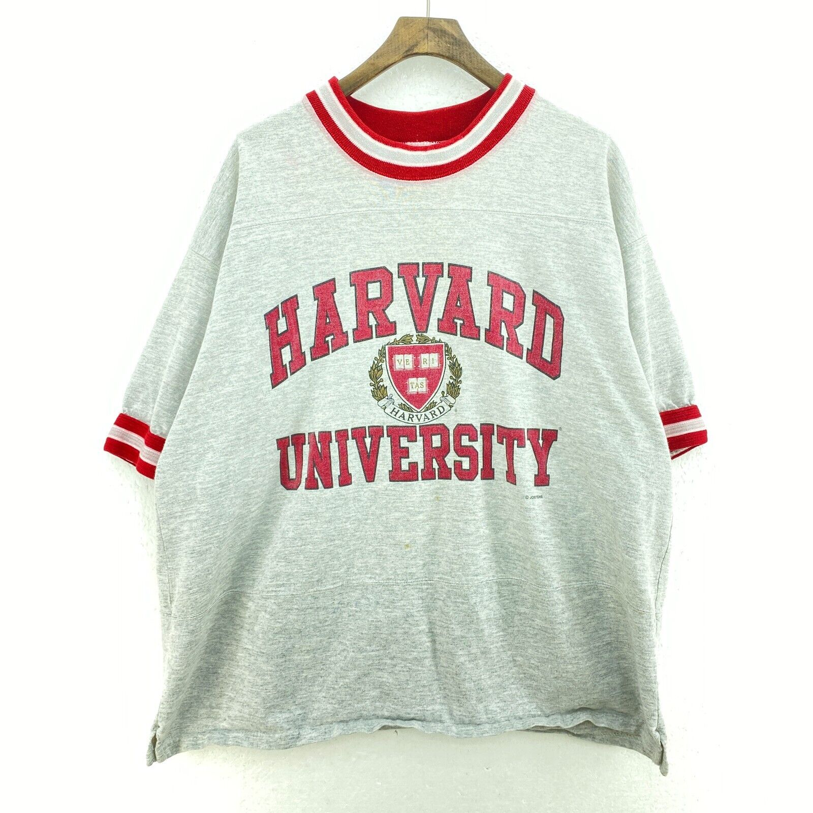 Vintage Harvard University Spell Out Gray T-shirt Size XL Tee