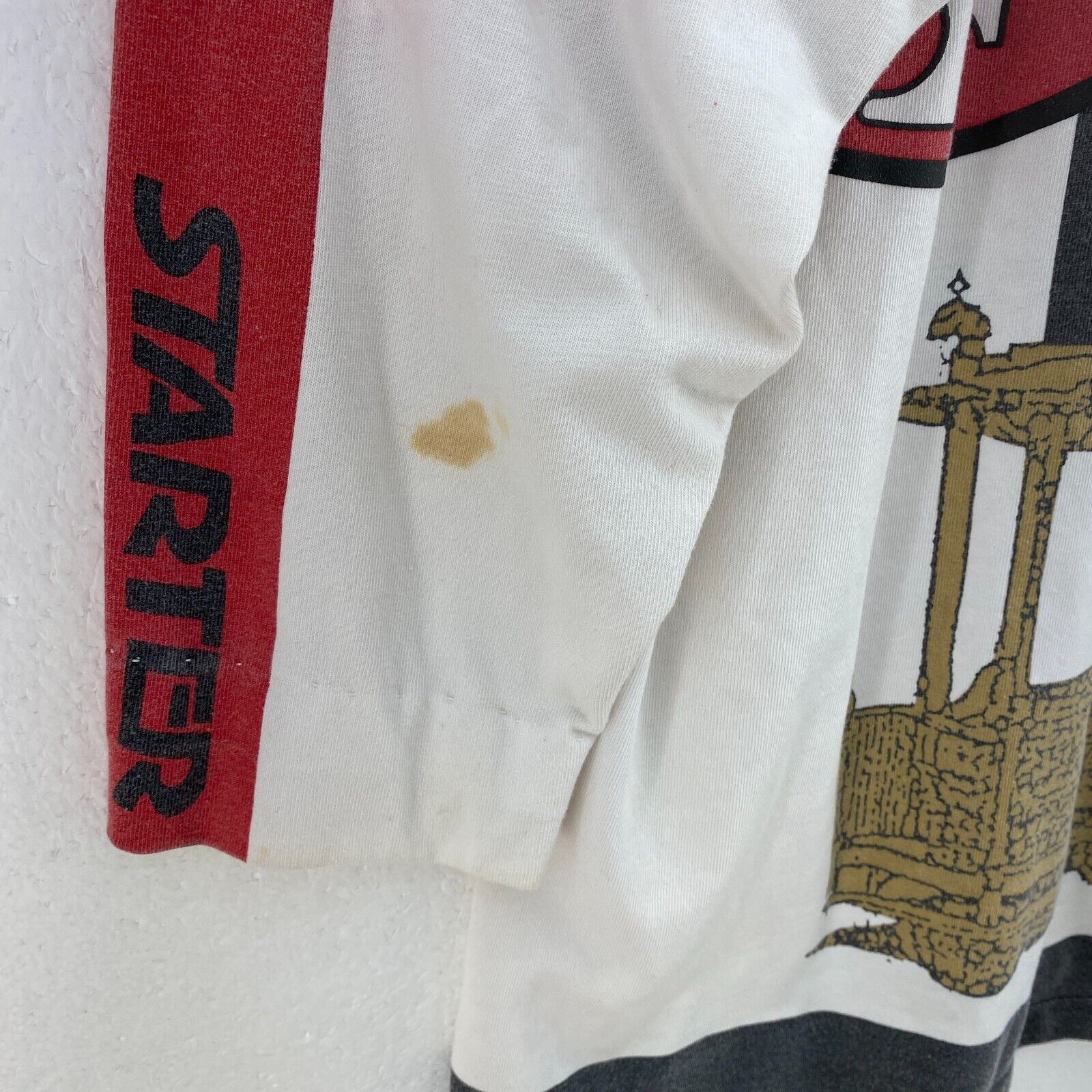 Vintage Starter San Francisco V-Neck Red White Jersey Size M