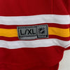 Vintage Reebok Calgary Flames NHL Ice Hockey Red Jersey V-Neck Size L