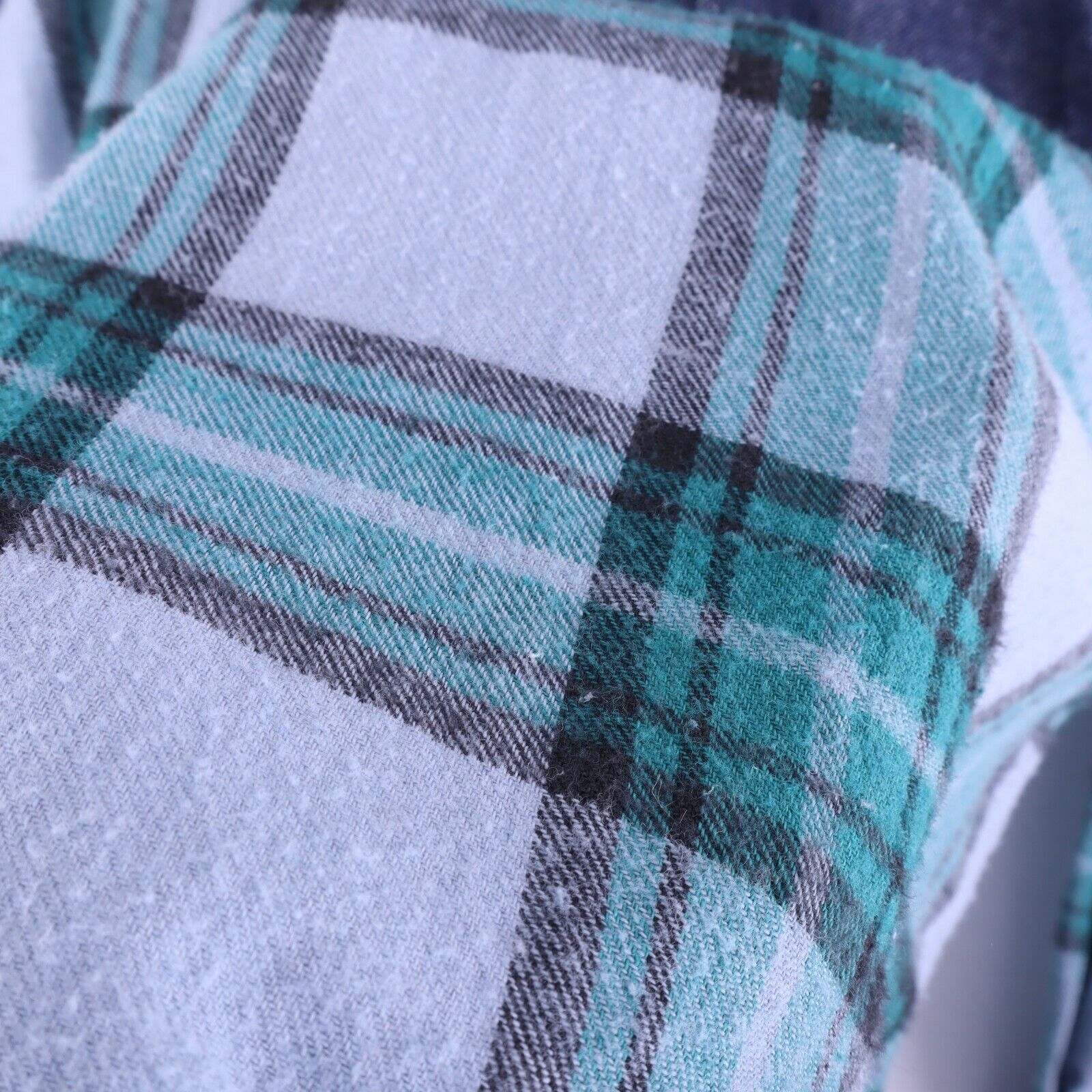 Vintage Cotton Plaid Shirt Size Large Blue 90s